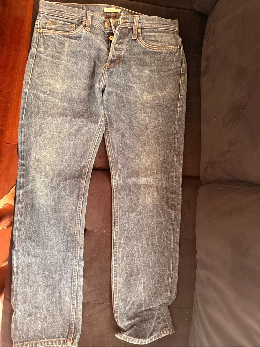 Men's the unbranded brand Straight Jeans in Faded Blue Wash